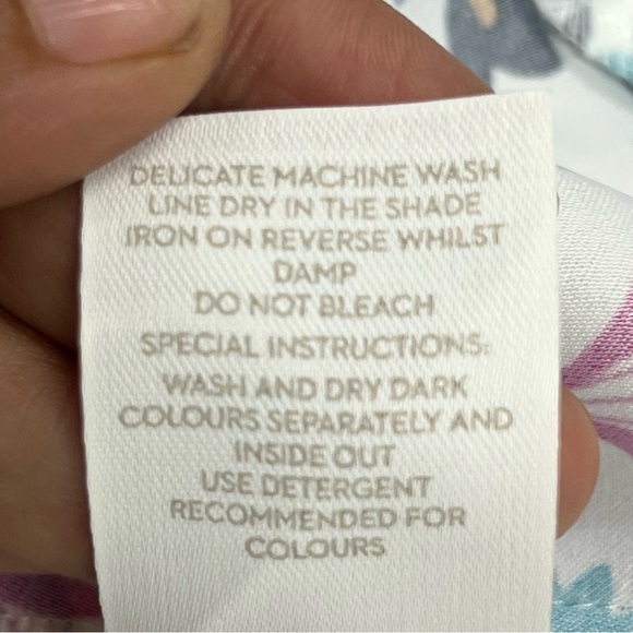 Boden Tessa Asymmetrical 12L Midi Dress Ivory Carnival Floral - Picture 9 of 10